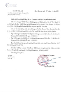 thông báo nhận bàn giao nhà chung cư Tecco Felice Home