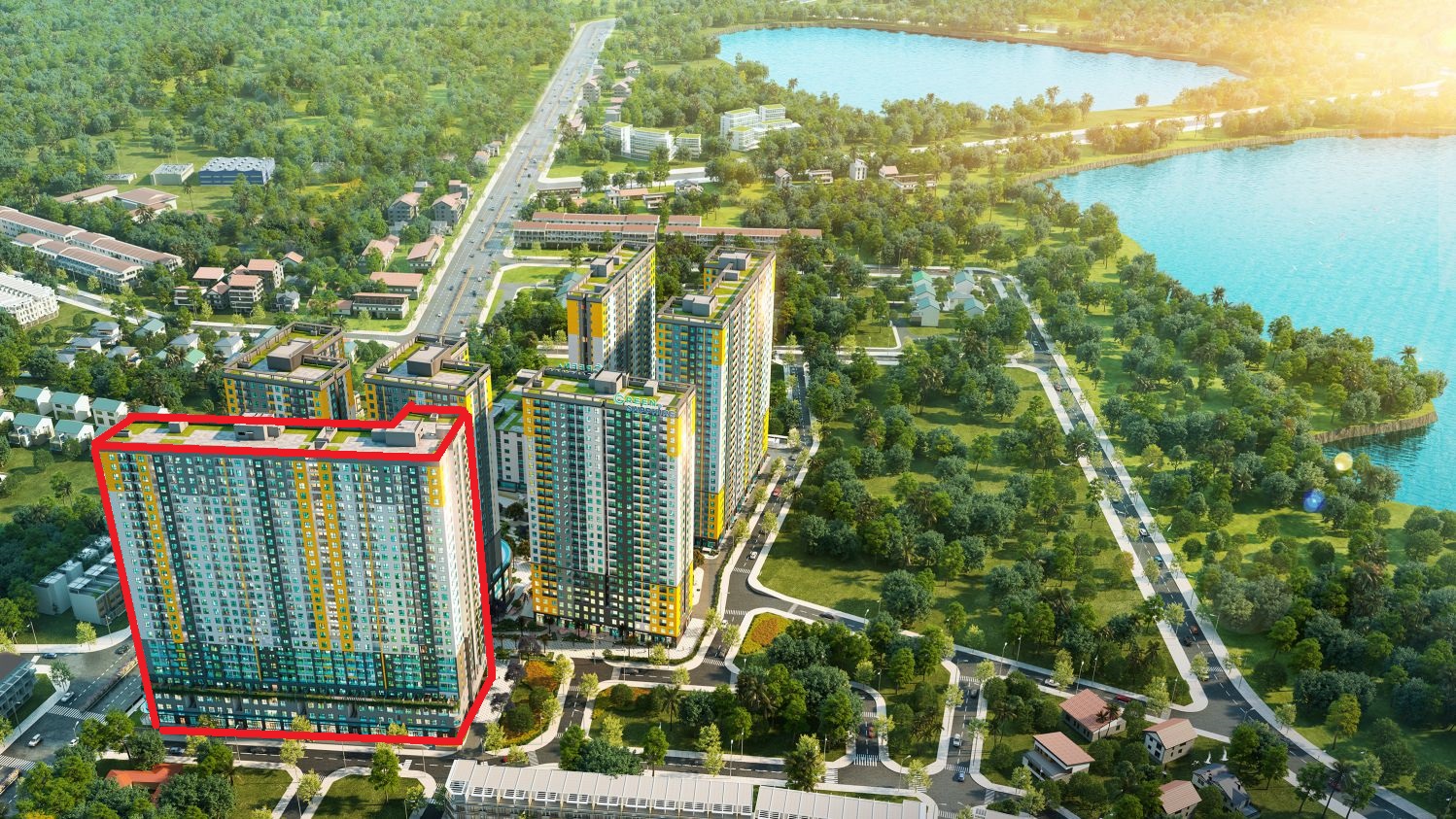 Vị trí Tháp Green Diamond - Bcons City 